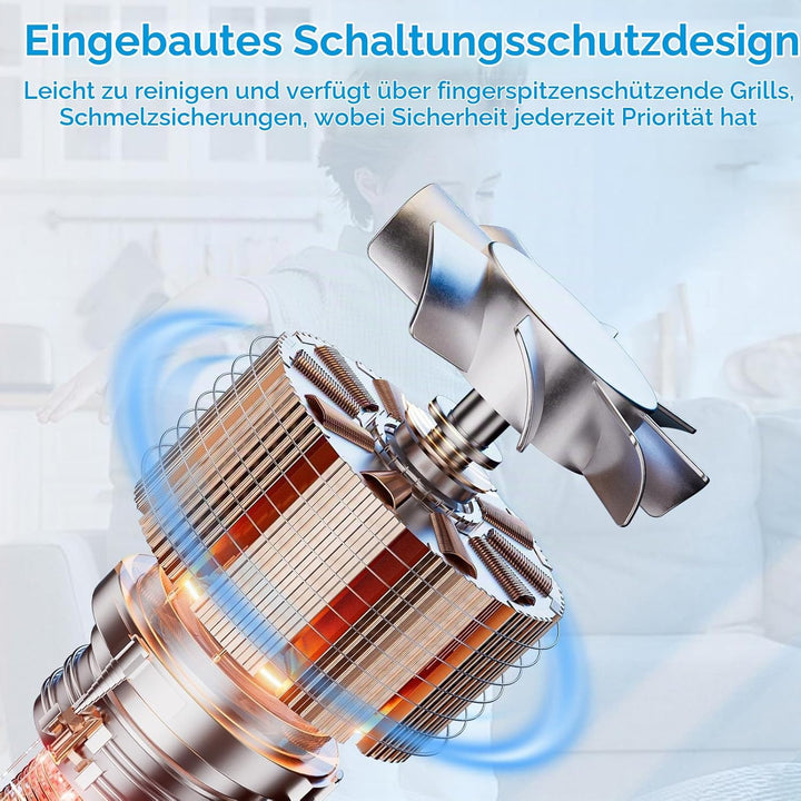 Agatige Flügelloser Turmventilator, tragbarer USB-Tisch-Standventilator, leiser Lüfter mit Licht für