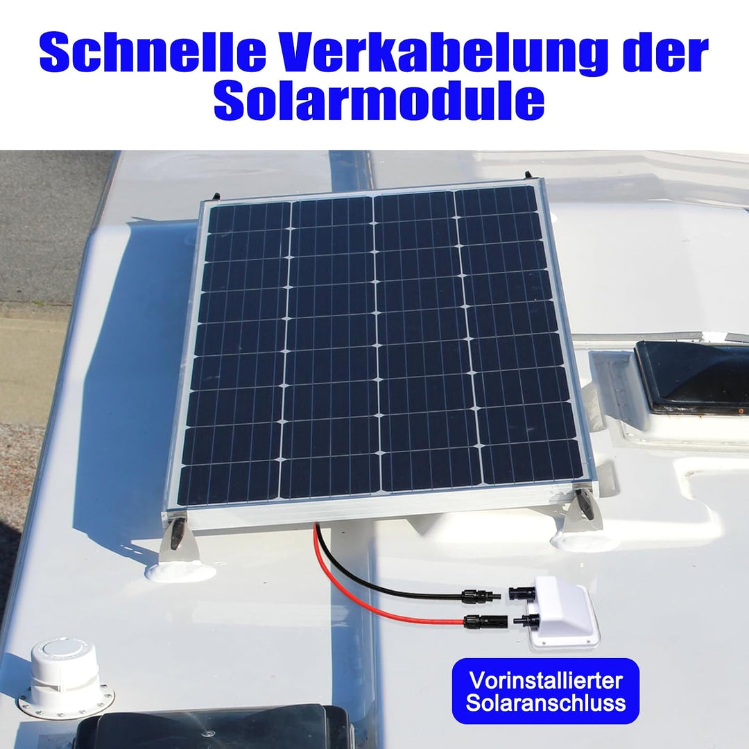 Sayhome ABS Double Solar Kabeleinführung Gehäuse mit 0.33ft 10awg weichem Kupferkabel, für Wohnmobil