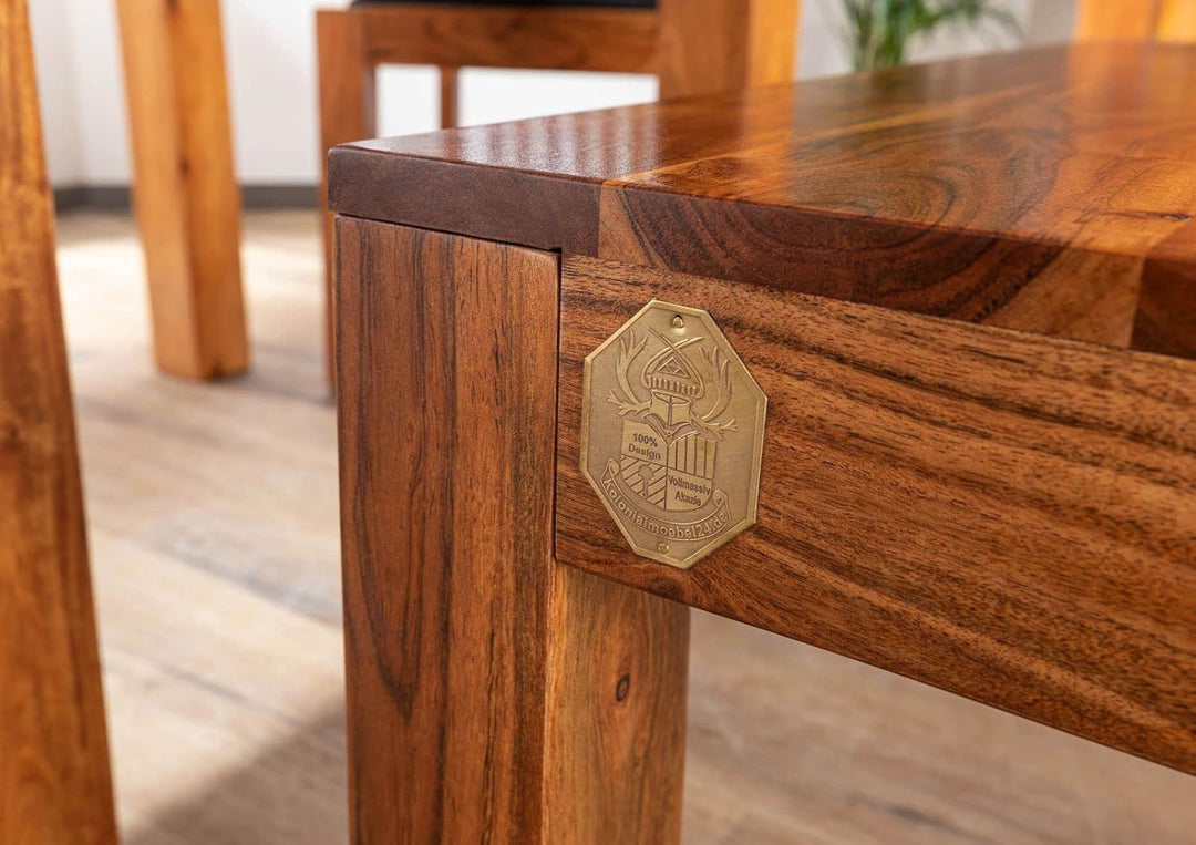 MASSIVMOEBEL24.DE Akazie Massivmöbel Bank 80x35 Honig Holz massiv Möbel Oxford 