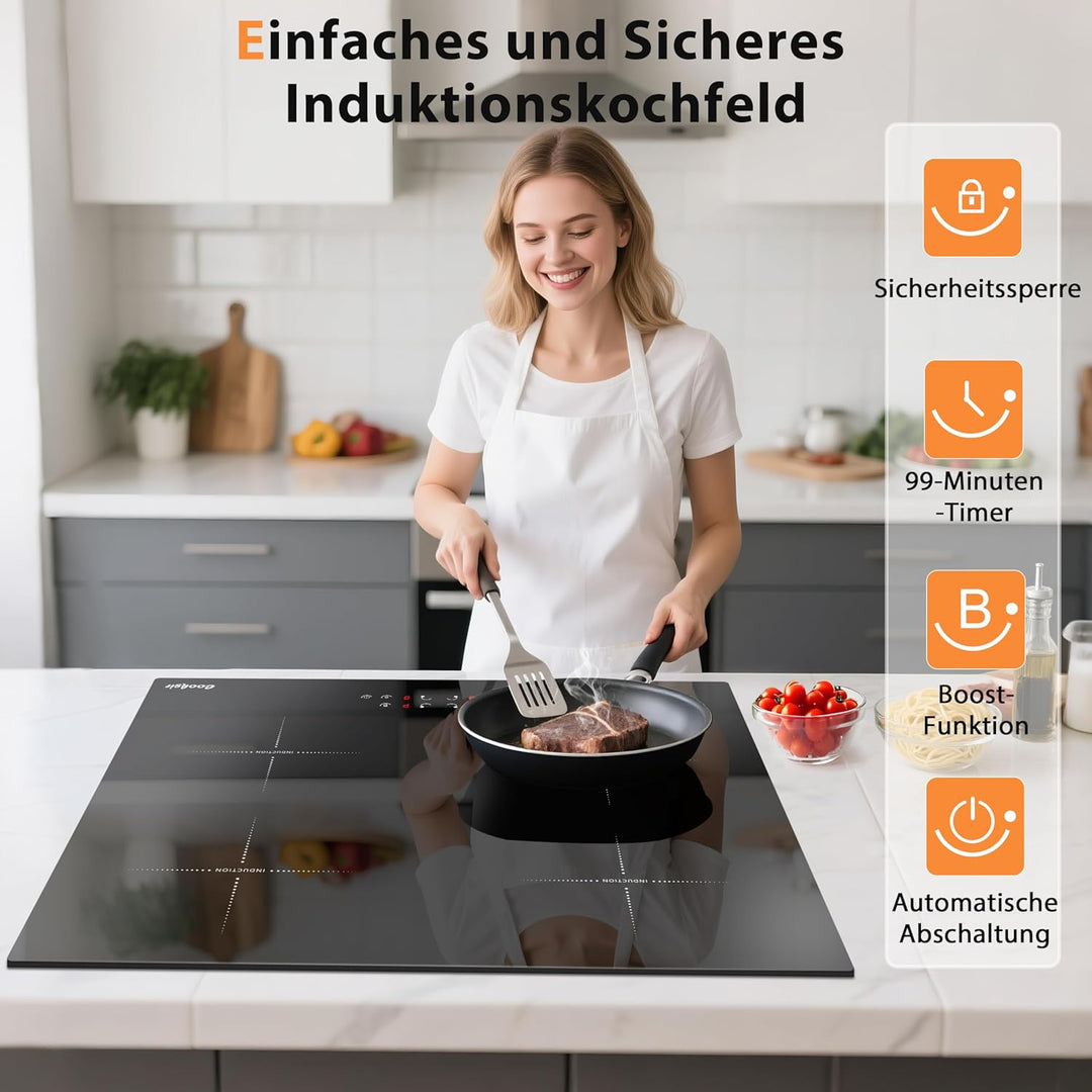 Induktionskochfeld 4 Platten, Kochfeld Einbau 60CM, 7200W 60 Cm Touch 60CM, 60 Cm Touch 60CM