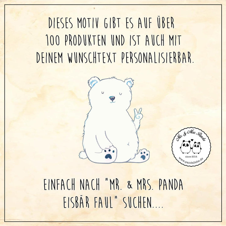 Mr. &amp; Mrs. Panda XL Tasse Eisbär Faul - Geschenk, Relaxen, Teddy, Homeoffice, XL Becher, XL Teetasse