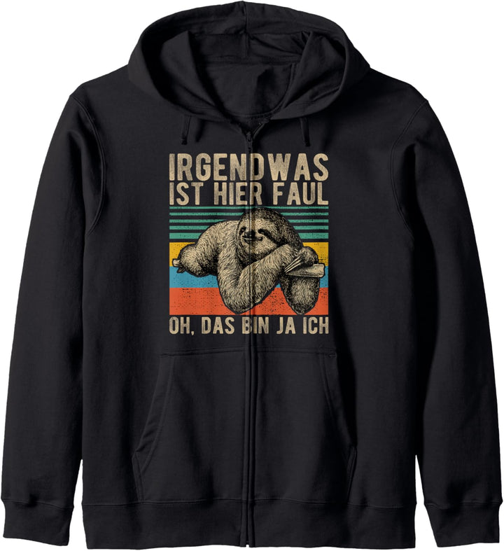 Irgendwas ist hier faul lustiger Faultier Büro Kollegen Kapuzenjacke