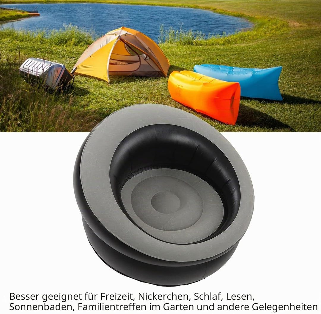 Aufblasbare Couch, Beflockt Luftsofa, Einfacher Aufblasbarer Stuhl Sofa, Aufblasbarer Sessel Klein f