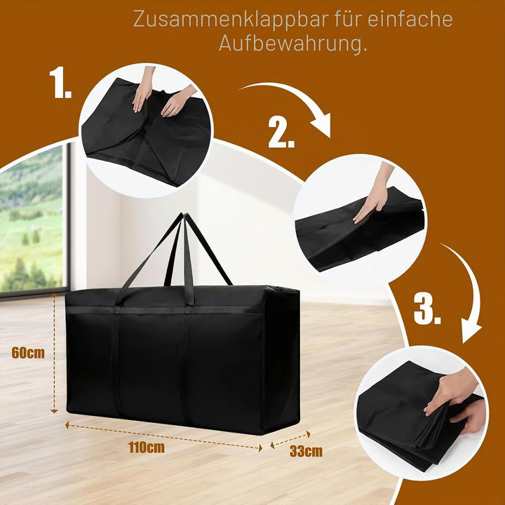 2 Stück Aufbewahrungstasche 210L Extra Grosse, 600D Oxford Starke Umzugstaschen, Transporttasche mit