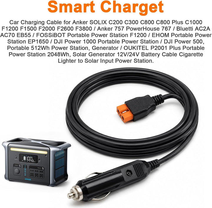 XT60i Kfz Ladekabel, Kompatibel mit Ecoflow, 1,5 M 16 AWG Netzteil