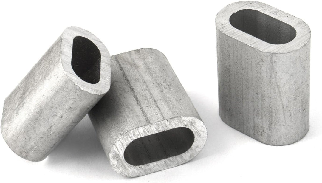 100 x PRESSKLEMME FÜR SEIL 5mm Aluminium Drahtseilklemme Stahlseil Seil Draht Stahl Drahtseil 