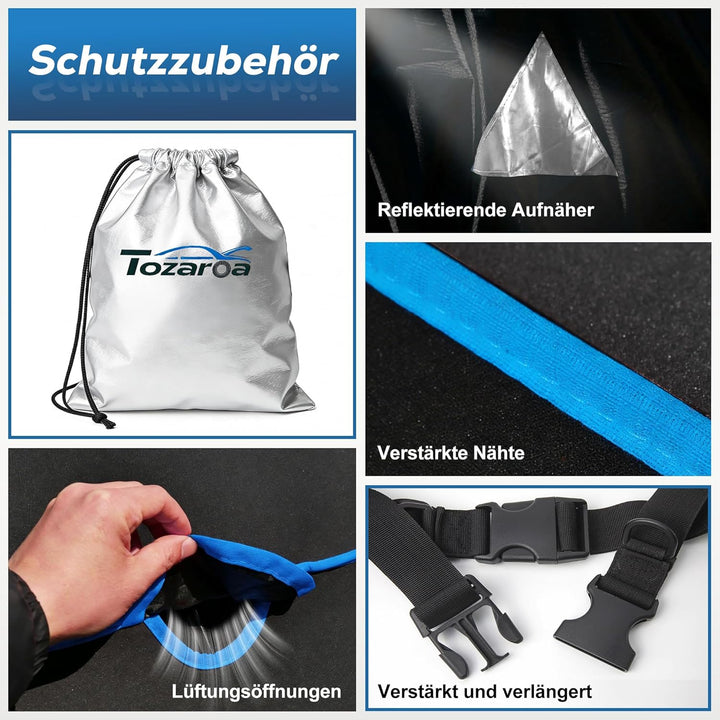 Hagelschutzplane Auto mit separater Sonnenblende,Limousine Wasserdicht Auto Autoabdeckung, Abdeckpla