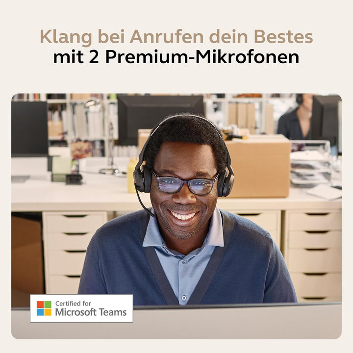 Jabra Evolve2 55 - schnurloses Stereo-Headset Air Comfort - Mikrofone mit Geräuschunterdrückung und