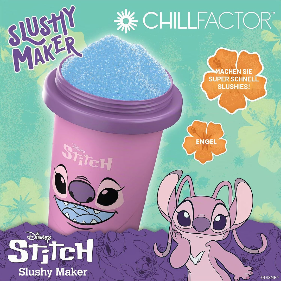 ChillFactor 08259 Stich Disney Stitch Angel-Wiederverwendbarer Squeeze Cup Slushy Maker mit Engel-Ch