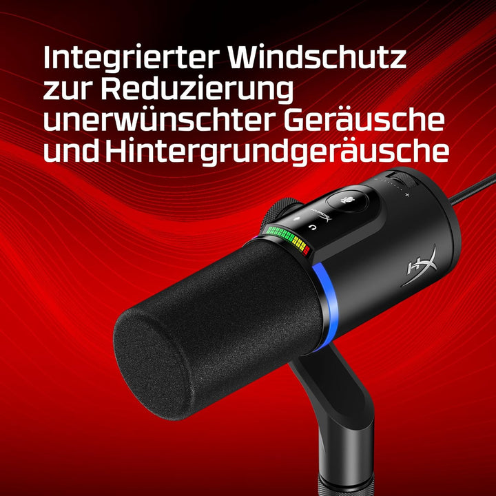 HyperX FlipCast Dynamisches USB/XLR-Mikrofon – Profi-Streaming &amp; Podcast-Mikrofon mit Rauschunterdrü