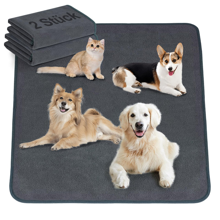 Welpen Unterlagen 2 Stück 104 x 104 cm Inkontinenzunterlage Waschbar PIPI Pads für Meerschweinchen H