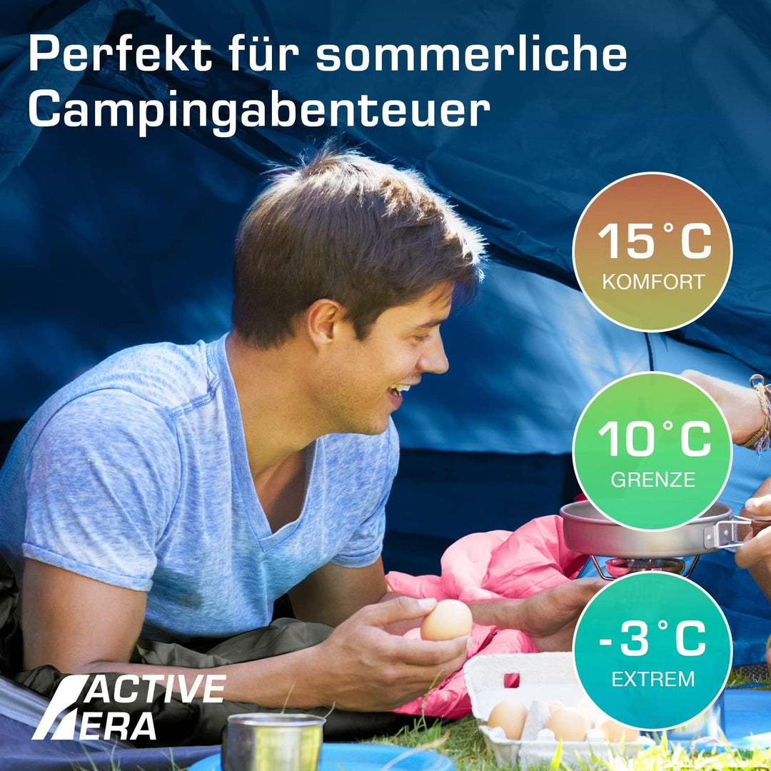 Active Era Deckenschlafsack - Sleeping Bag, -3°C bis 15°C Sommer, Frühling, Herbst - Leichter Schlaf