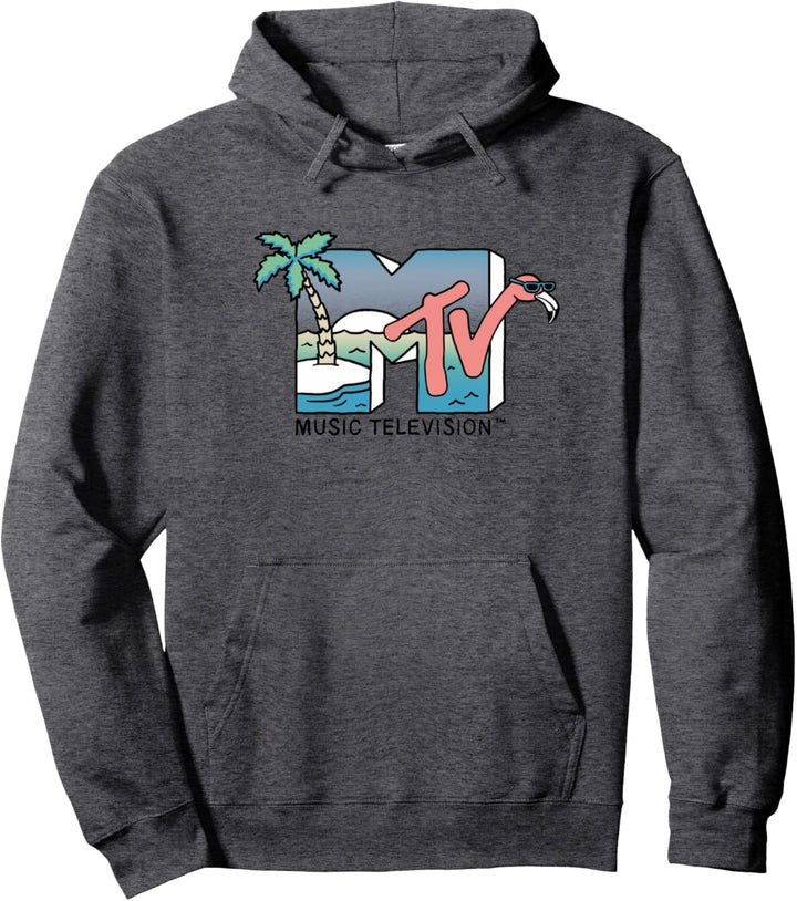 MTV Island Flamingo Palm Tree Logo Pullover Hoodie