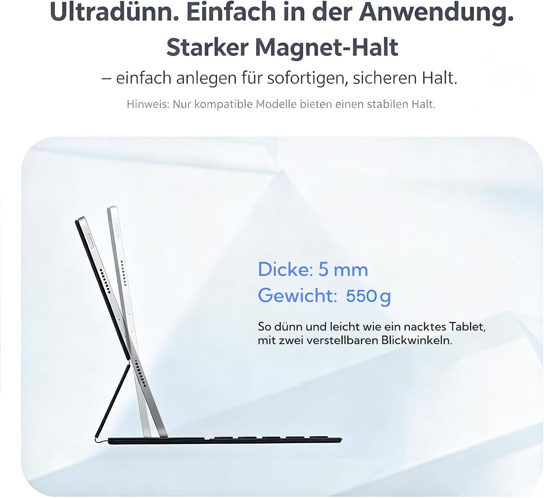 Deutsches QWERTZ-Layout Smart Keyboard Folio für iPad Pro 12,9 Zoll (3., 4., 5. 6. Gen) &amp; iPad Air 1