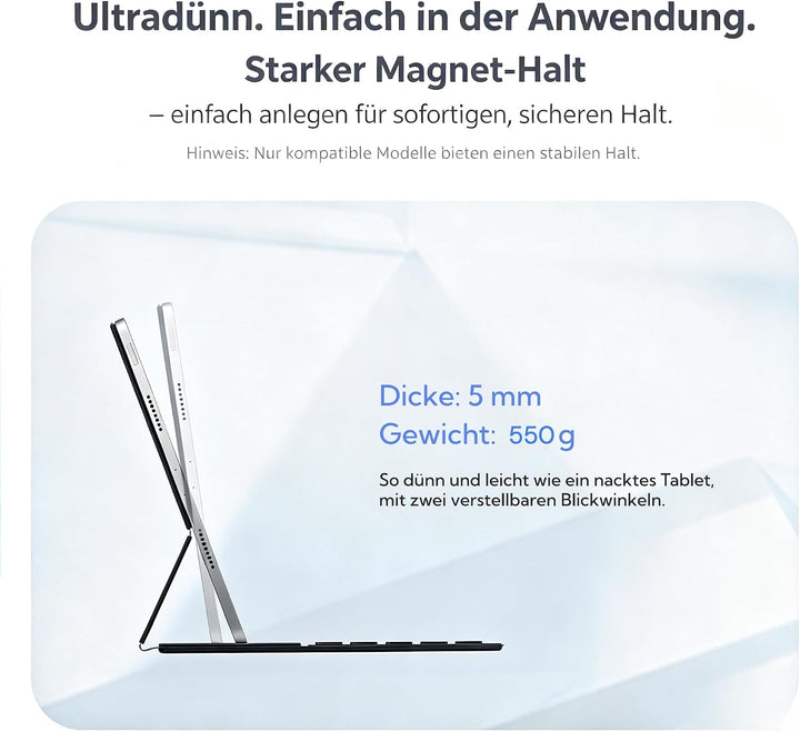 Deutsches QWERTZ-Layout Smart Keyboard Folio für iPad Pro 12,9 Zoll (3., 4., 5. 6. Gen) &amp; iPad Air 1