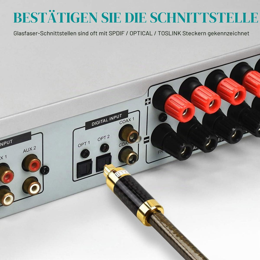 EMK Optisches Kabel Optisches Audiokabel Digital Toslink Kabel Spdif Kabel Kompatibel mit TV, Soundb