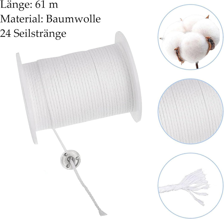 ALLAVA Kerzen Selber Machen Set, Kerzenherstellung Kit mit 500g kerzenwachs, 61m Kerzendocht, Wachss