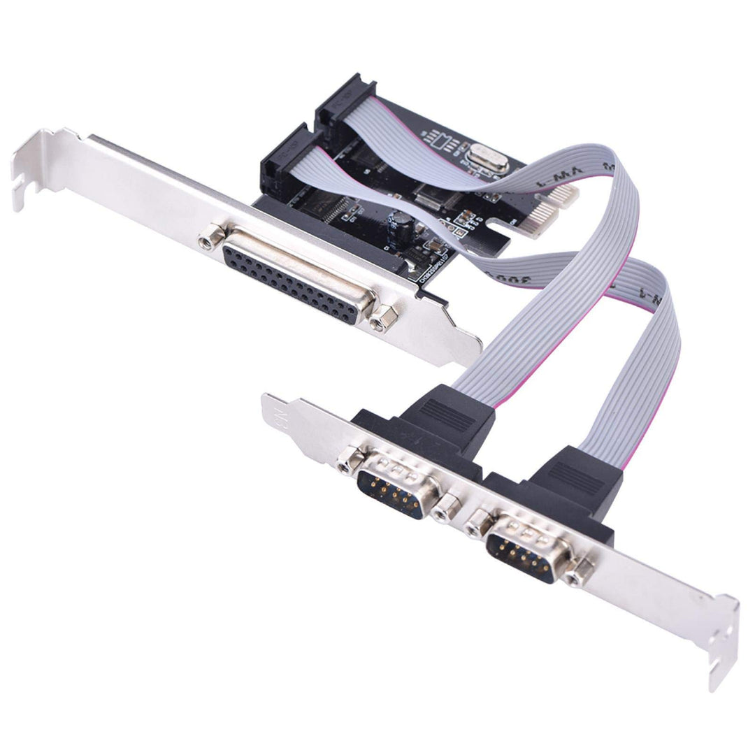 2 Port Serielle RS232 PCI Express Schnittstellenkarte,PCI-E zu Dual RS-232 Serial Port+1 DB25 Parall
