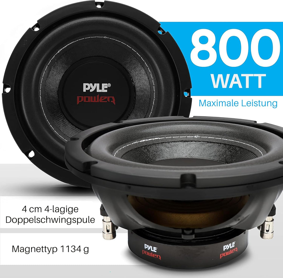 Pyle PLPW8D Subwoofer Spule Zwei Wege 4 Ohm 800 W 20 cm
