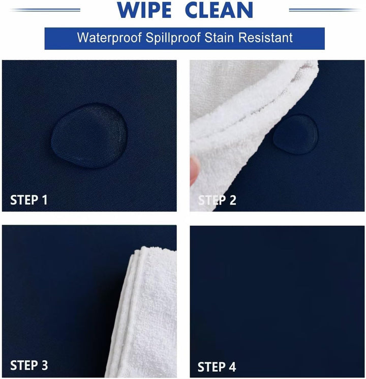 Hiasan Dunkelblau Wasserabweisend Tischdecke aus Polyester,Rund120cm,Anti-Falten Tischtuch,geeignet