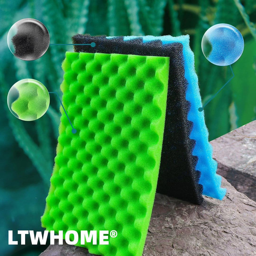 LTWHOME DIY 43,2 x 27,9 cm PPI 20/30/40 Aquarium Passend für Filterschwamm Set Media(3 Serien)