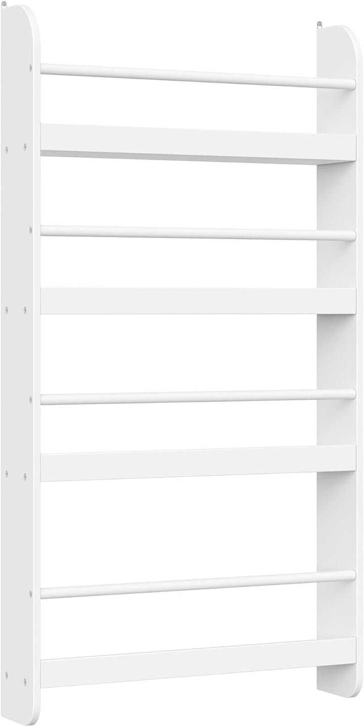 FOREHILL Bücherregal Kinder, Wandregal mit 4 Ablagen, Kinderregal für Bücher Spielzeug, Hängeregal D