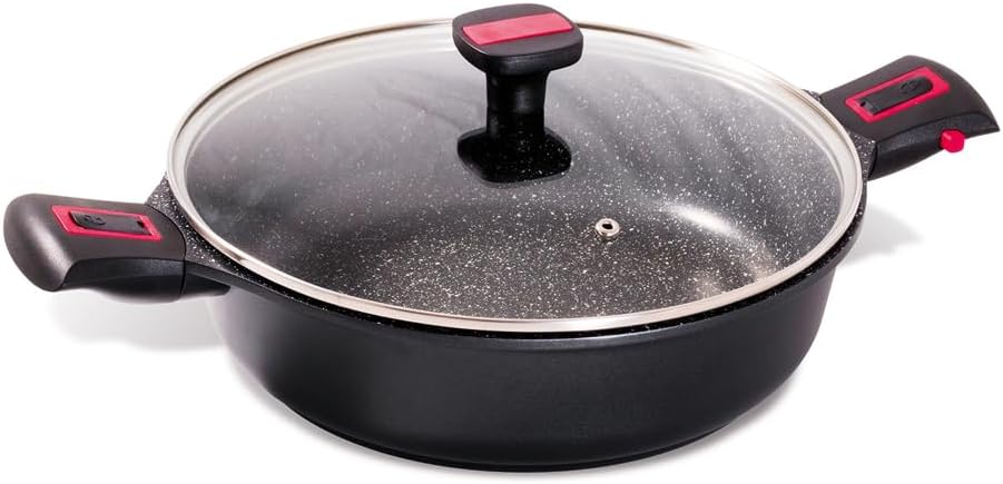 BAUMALU - Bratentopf mit Granit Pro Keramikdeckel - Aluminiumguss - Herdarten, einschliesslich Induk