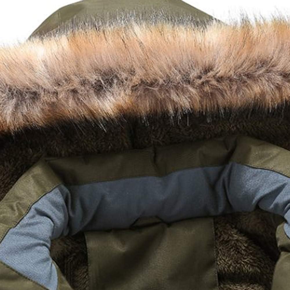 Zhiyao Winterparka Herren Parka Jacke Gefüttert Winterjacke Warme Jacke Outdoor Kapuzenjacke Winddic