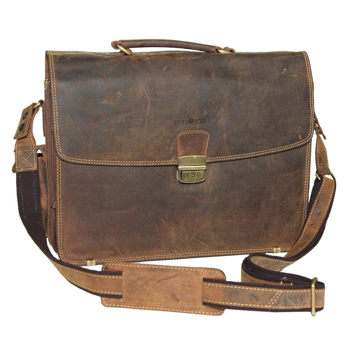 Greenburry VINTAGE 1718-25 Leder Lehrertasche | Aktentasche | für 15.4" Notebooks
