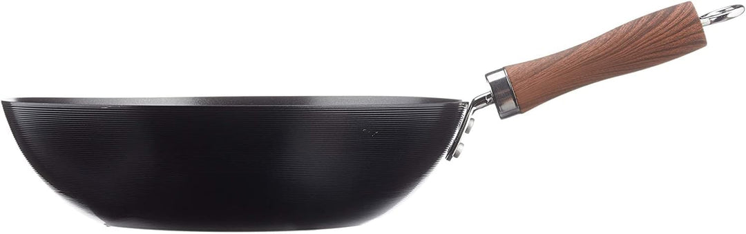 WECOOK Wok, 2 Schichten, Gusseisen, Schwarz, 24 cm 40x24x15 cm, 40x24x15 cm