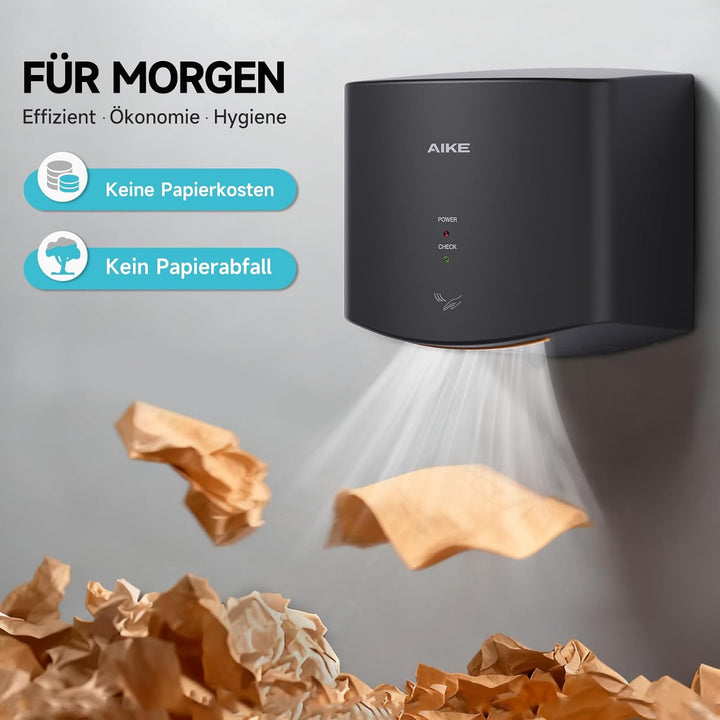 AIKE Händetrockner 10 Sekunden Trocknen Energiesparend Kommerziell Elektrischer Händetrockner Automa