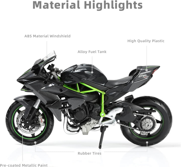 1:12 Motorrad Modell Kompatible für Kawasaki Ninja H2R Metall Diecast Motorrad Modell Spielzeug Mini