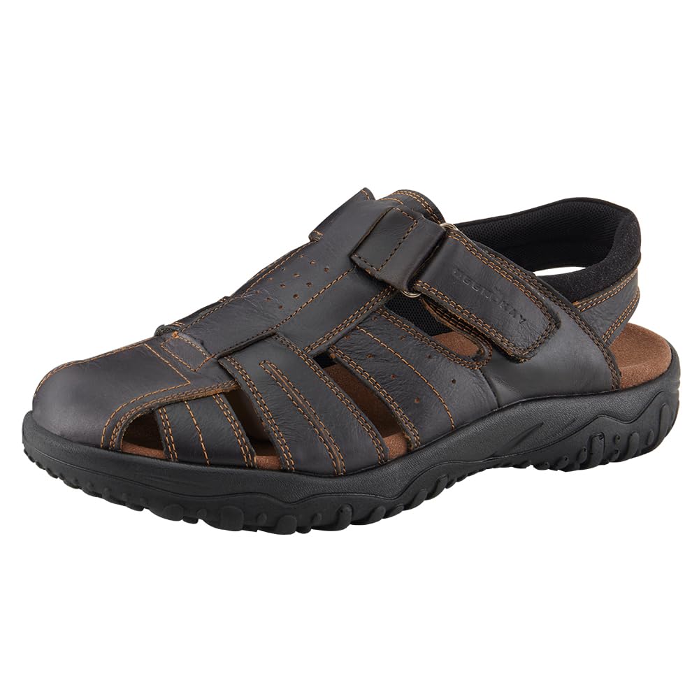 MGGMOKAY Herren Leder Sandalen Fisherman Closed Toe Outdoor-Sandale 40 EU Schwarz, 40 EU Schwarz