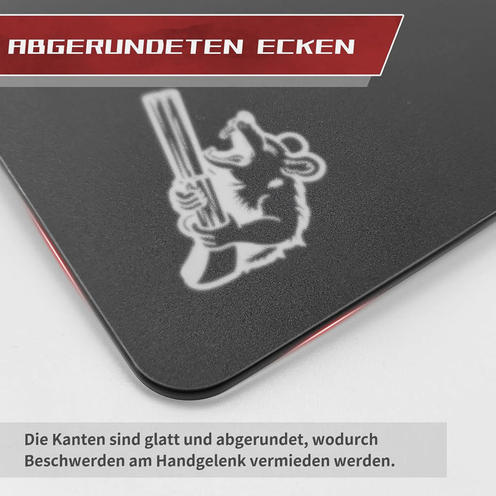 SIROOLAC Gaming-Mauspad aus Glas, 400 mm x 500 mm, FPS-Spiel, spezielles gehärtetes Glas, langlebig,