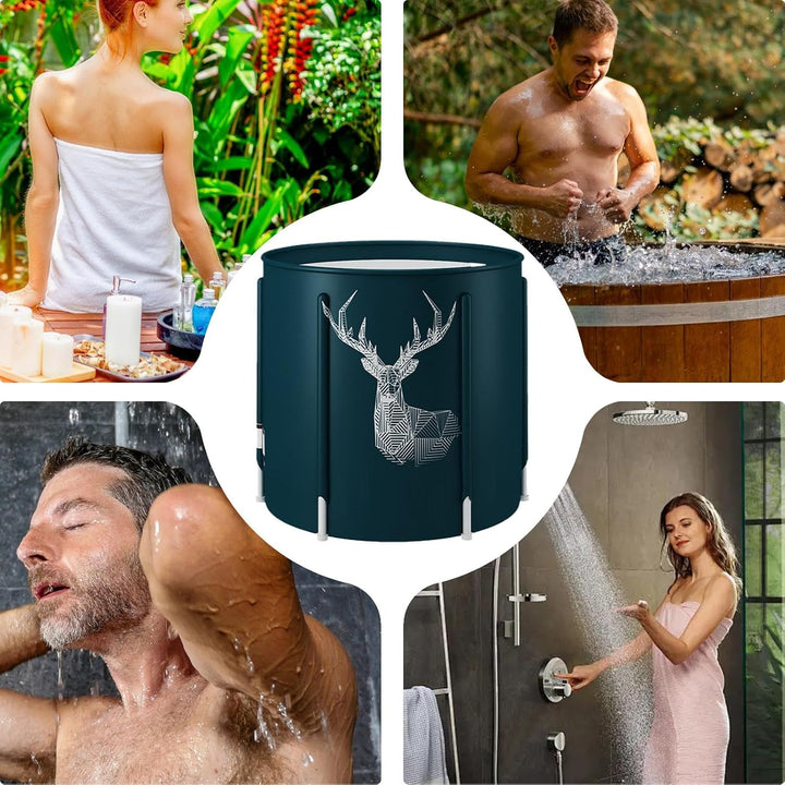 Faltbare Badewanne, wasserdichtes Oxford-Gewebe, Duschfass für, tragbares Eisbad, Einweichen für Erw