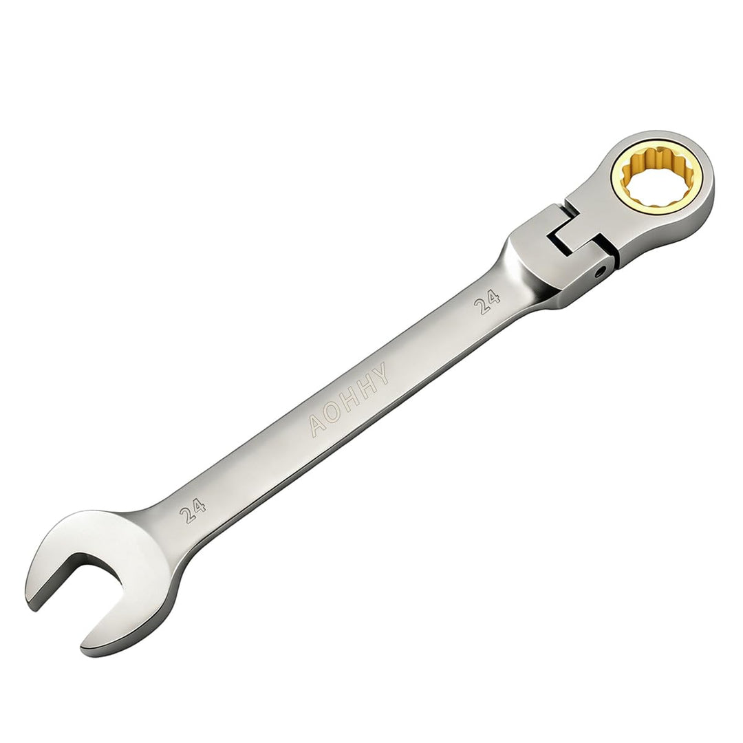 Professionell Maul-Ringratschenschlüssel 24mm Chrom Vanadium Stahl Geschmiedet Ratschen Ringmaulschl