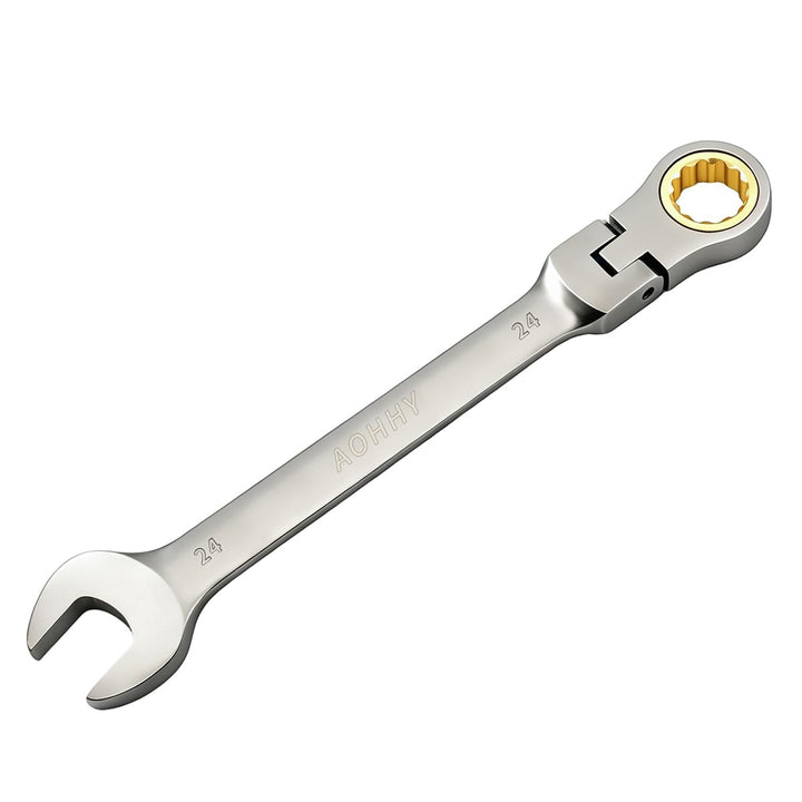 Professionell Maul-Ringratschenschlüssel 24mm Chrom Vanadium Stahl Geschmiedet Ratschen Ringmaulschl
