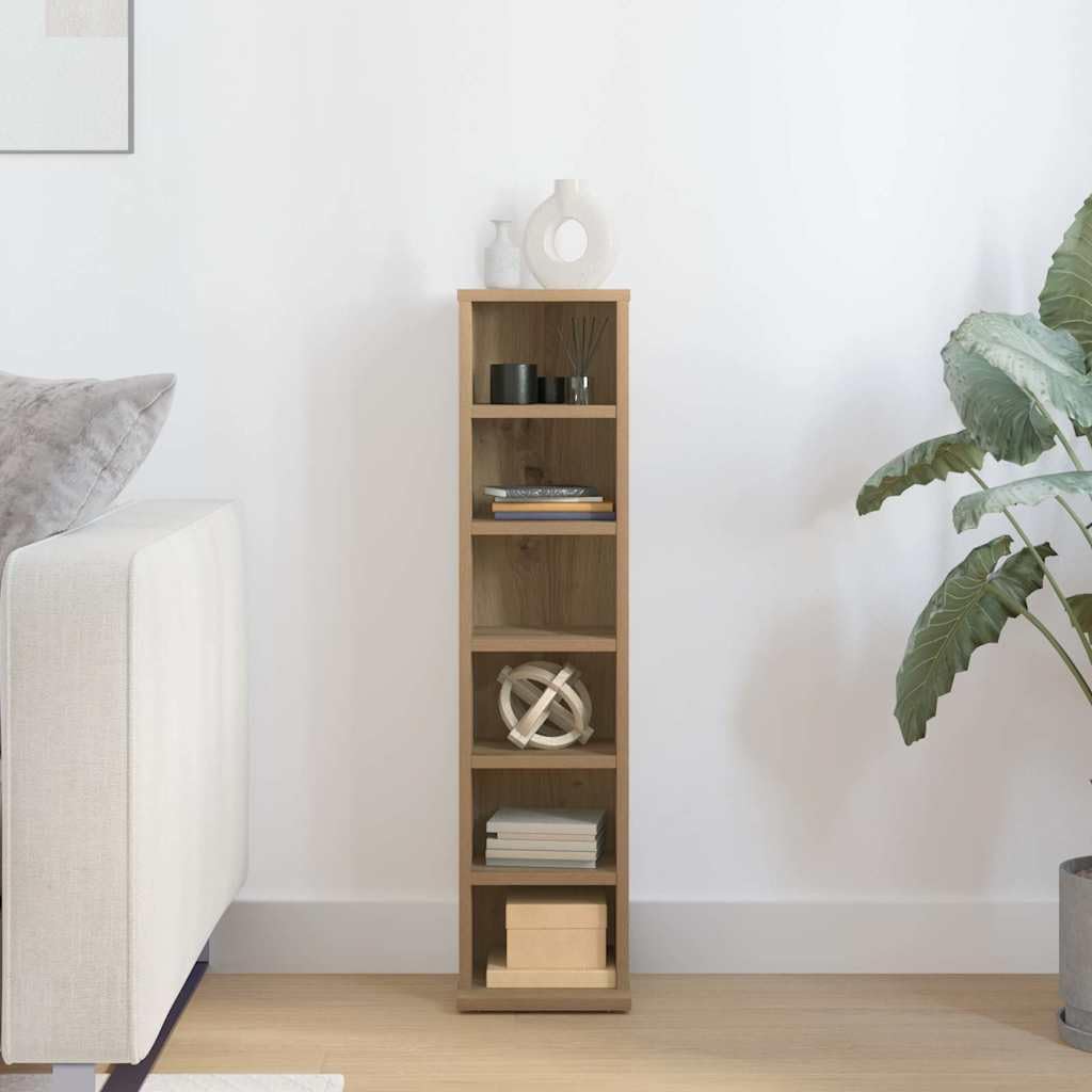 vidaXL CD-Regal Artisan-Eiche 21x20x88 cm Holzwerkstoff, Artisan-eiche