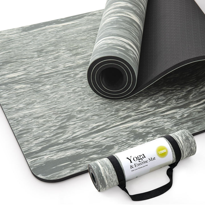 Marjar Yogamatte Rutschfest Gymnastikmatte TPE Fitnessmatte für Yoga Übungsmatte mit Tragegurt Sport