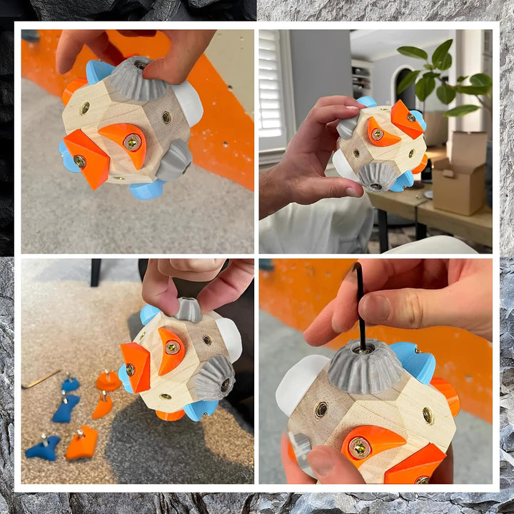 Handcrafted Boulder Block - Build Strength and Precision, Wooden Rock Climbing Training Ball for Tak