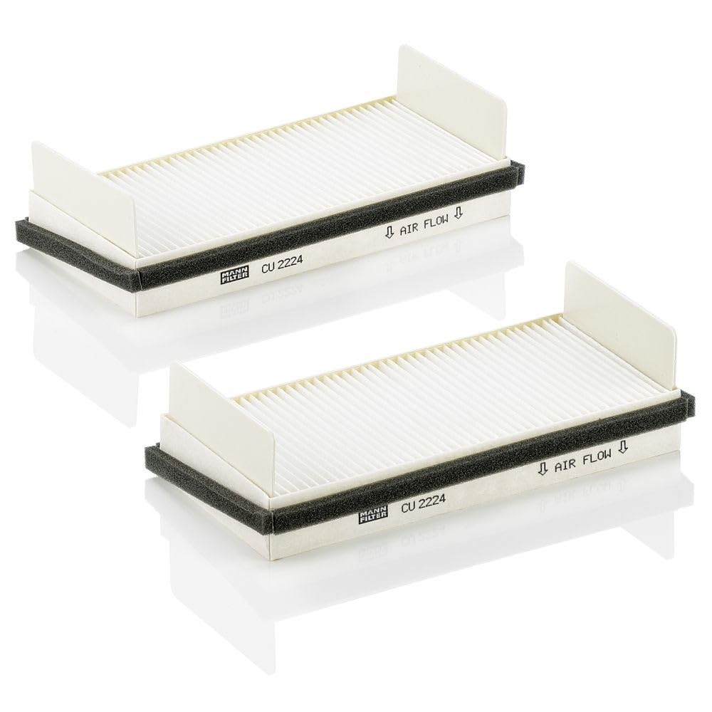 MANN-FILTER CU 2224-2 Innenraumfilter – Kabinenluftfilter Satz (2er Set) – Für PKW