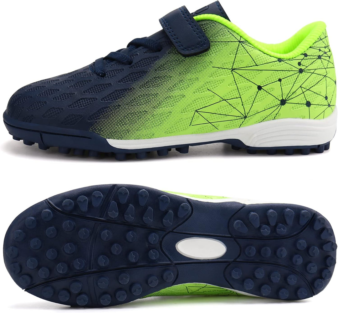 Hallen Fussballschuhe Kinder Jungen Mädchen Fussballschuhe Kinder Kunstrasen, 27 EU Marine Zitroneng