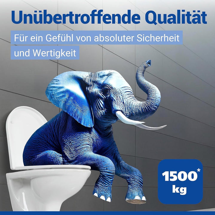 WENKO Toilettendeckel mit Absenkautomatik, 100% bruchsicher, D-Form, weiss 36 x 44 cm, 36 x 44 cm