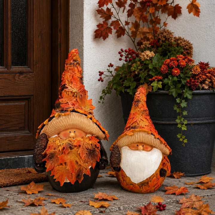 Deko Gartenfiguren für draussen - Zwerg, Wichtel, Gnom - Herbstdekoration