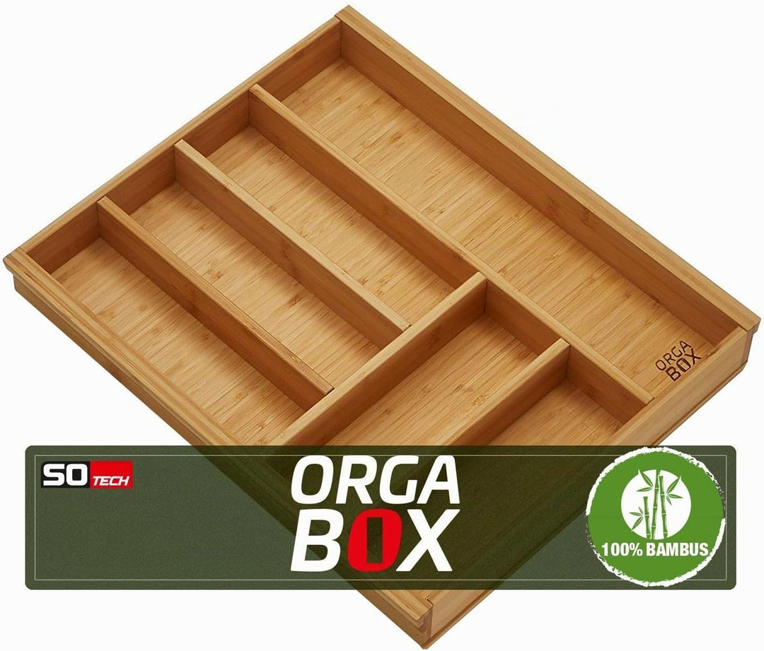 Orga-Box 3 BAMBUS Besteckeinsatz für 50er Schublade 473 x 397 mm Für 50er Korpus, Für 50er Korpus