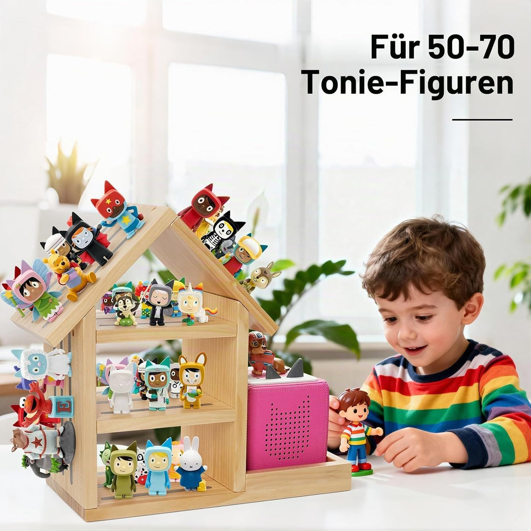 Gieanoo Grosse Haus Tonie Regal für TonieBox 2&amp;1, Tonie Regal zum Hinstellen A-natürlich, A-natürlic