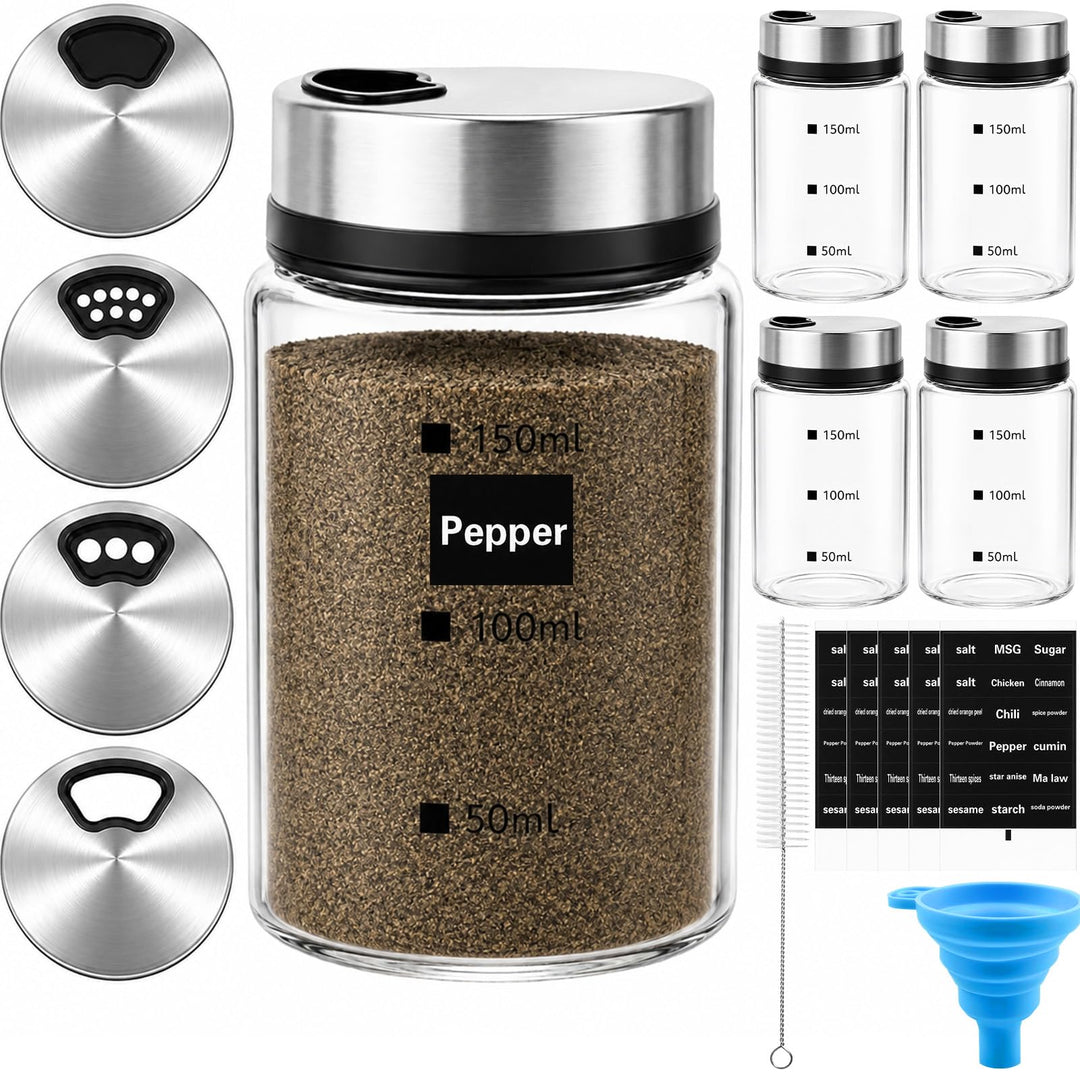 Mssushi 5er Set Gewürzgläser mit Drehdeckel 150ml 150ML 5, 150ML 5
