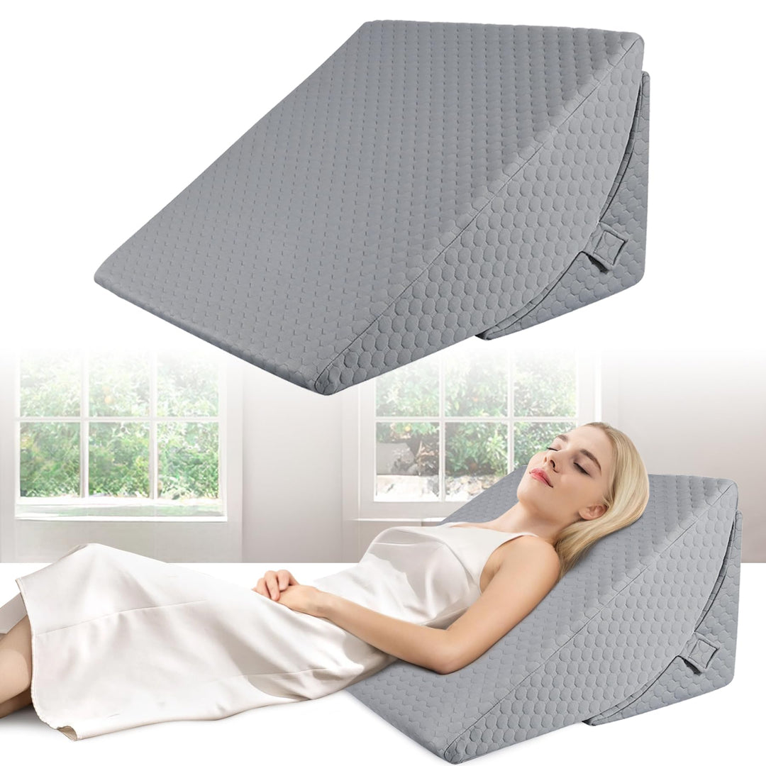 Babenest Verstellbares Keilkissen mit Hochdichteschaum, Lesekissen für Bett Luftschicht Grau, Luftsc