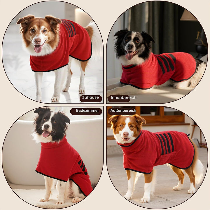 Bademantel für Hunde, Mikrofaser Hundebademantel für mittelgrosse und grosse Hunde, Badetuch, Hundeh