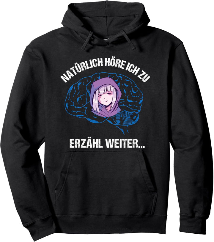Ironischer Anime im Gehirn Spruch Sarkasmus Pullover Hoodie